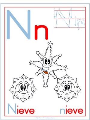 ACTIVIDADES DE LECTO-ESCRITURA PARA NIÑOS - LA LETRA N : FICHAS PARA NIÑOS